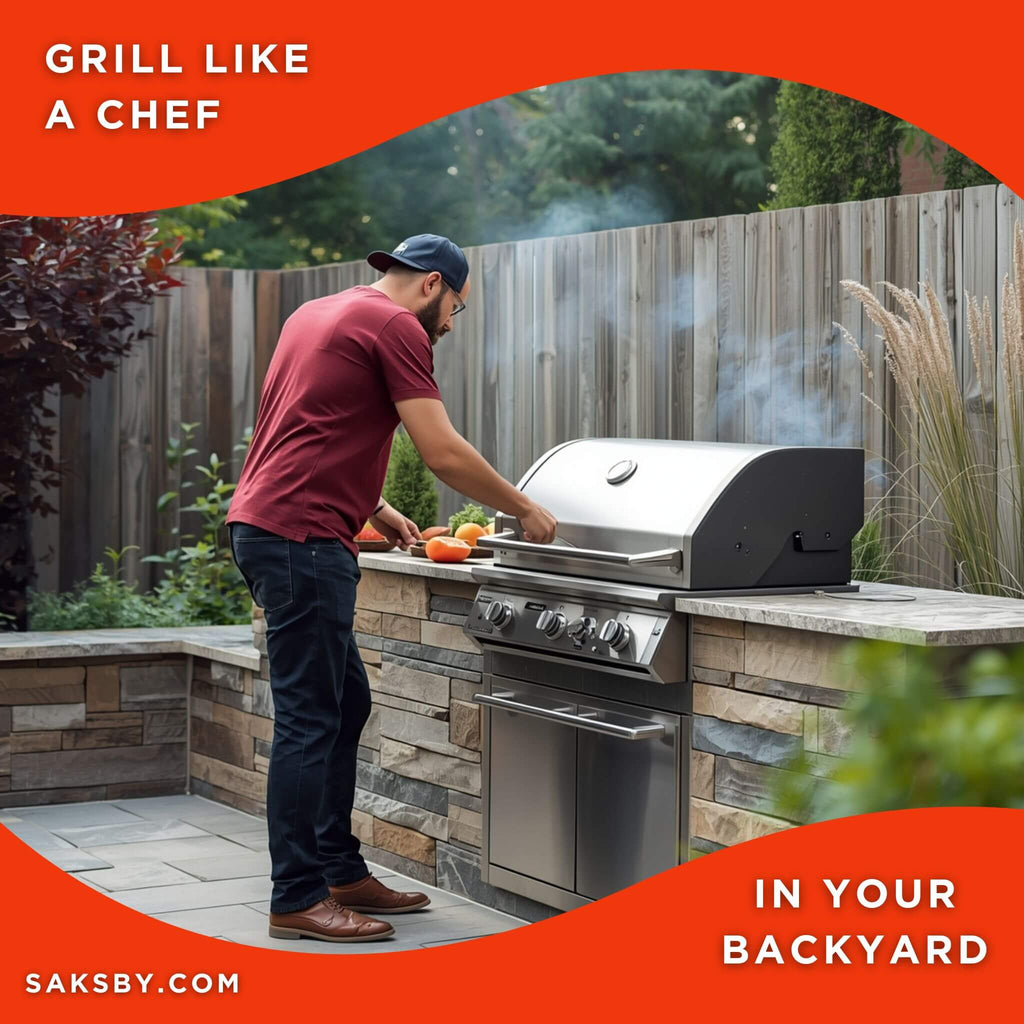American Outdoor Grill 24NBT T-Series 2-Burner Built-In Natural Gas Grill W/ Rotisserie Kit, 24" [24NBT] (SAK65205) - Saksby Wholesale - Lifestyle Benefits View