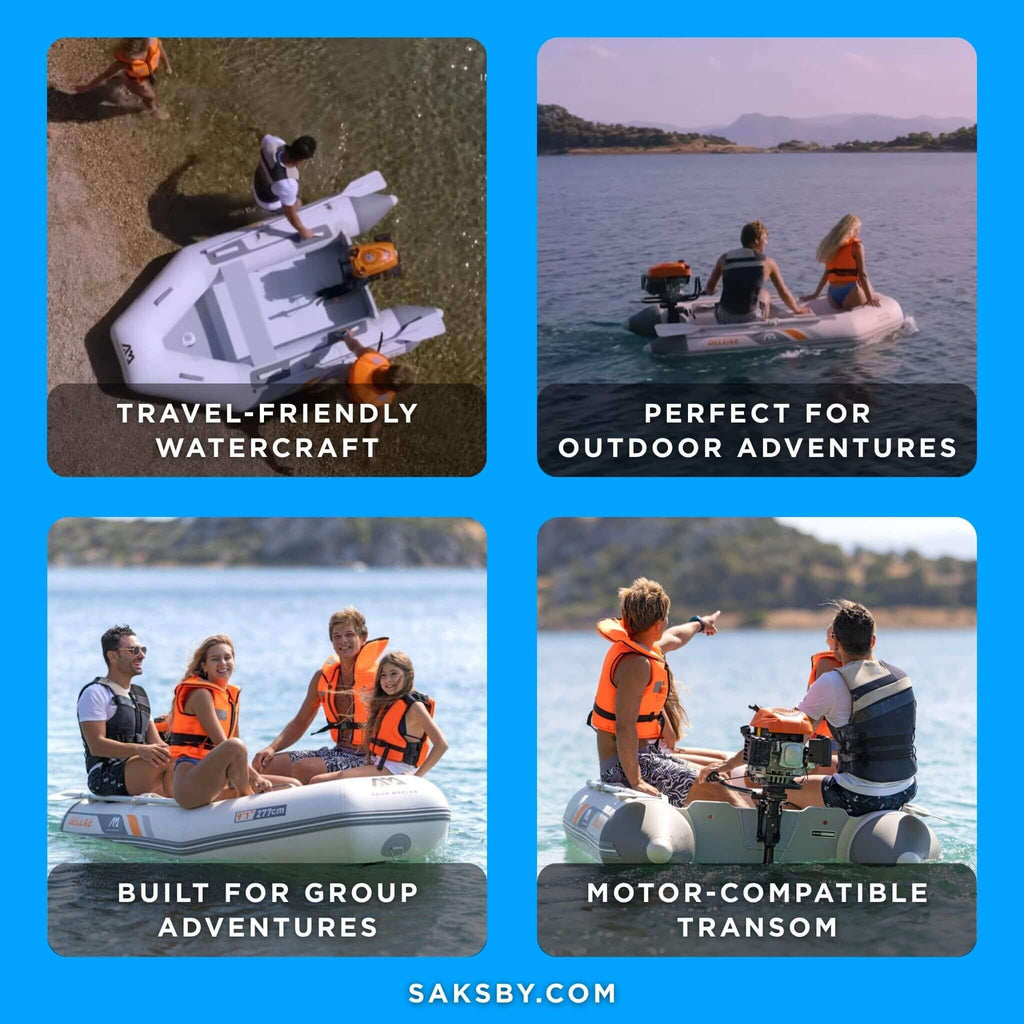 Aqua Marina A-Deluxe 8FT 4-Person Inflatable Speed Boat With Comfortable Rowing Seat And Adjustable Center Feet [BT-88850AL] (SAK20456) - Saksby Wholesale - Benefits