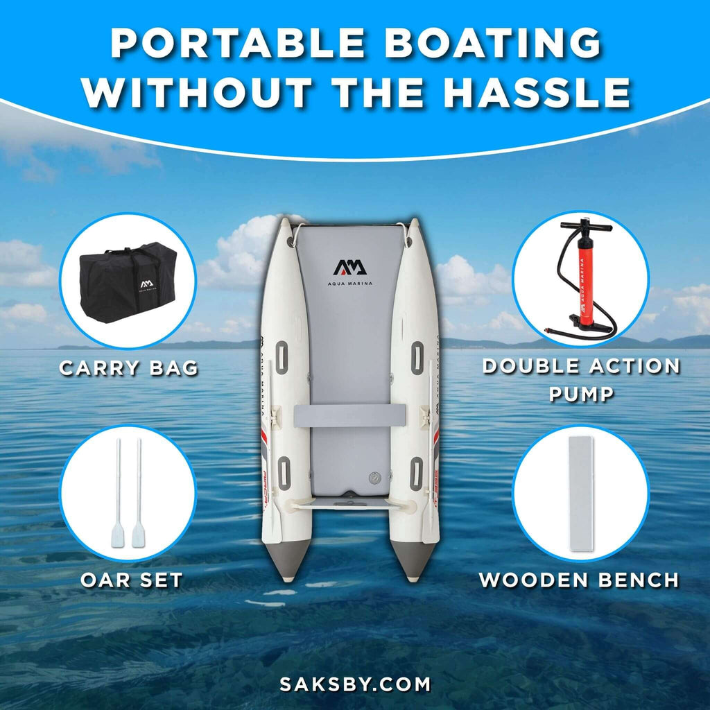 Aqua Marina Aircat 11FT 5-Person High-Speed Inflatable Catamaran With DWF Air Deck [BT-AC335] (SAK10650) - Saksby Wholesale - Accessories