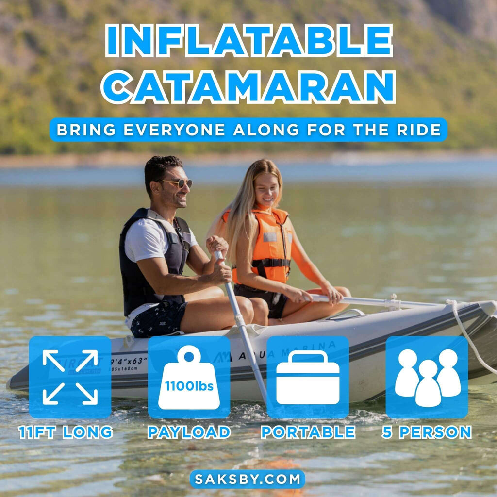 Aqua Marina Aircat 11FT 5-Person High-Speed Inflatable Catamaran With DWF Air Deck [BT-AC335] (SAK10650) - Saksby Wholesale - Features