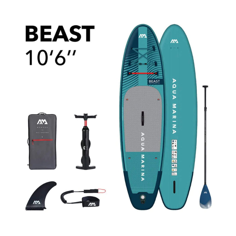 Aqua Marina Beast BT-23BEP Advanced All-Around Inflatable SUP With Carbon Hybrid Paddle, 10FT (SAK89512) - Saksby Wholesale - Package Inclusions