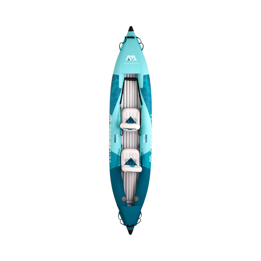 Aqua Marina Betta 14FT 2-Person Inflatable Recreational Kayak With Paddles [BE-412] (SAK01375) - Saksby Wholesale - Blue Top View