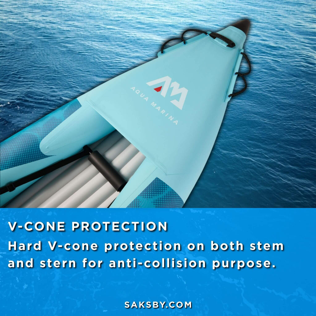 Aqua Marina Betta 14FT 2-Person Inflatable Recreational Kayak With Paddles [BE-412] (SAK01375) - Saksby Wholesale - V-Cone Protection Feature