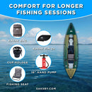 Aqua Marina Caliber 13FT Angling Kayak With Foldable Fishing Seat [Paddle Excluded] [CA-398] (SAK23467) - Saksby Wholesale - Accessories