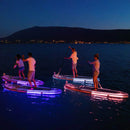 Aqua Marina Glow 10FT All-Around ISUP With Ambient Light System And Safety Leash [BT-24GL] (SAK48269) - Saksby Wholesale - Lifestyle With Four People Night View