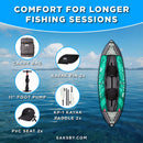 Aqua Marina Laxo 320 2-Person 10FT Recreational Kayak With High-Back Seat And Adjustable Cargo Bungee [LA-320] (SAK01396) - Saksby Wholesale - Accessories