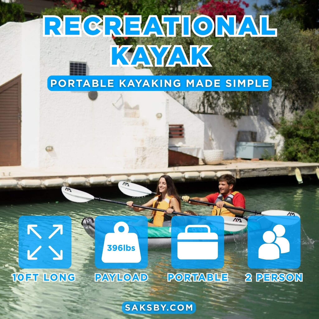 Aqua Marina Laxo 320 2-Person 10FT Recreational Kayak With High-Back Seat And Adjustable Cargo Bungee [LA-320] (SAK01396) - Saksby Wholesale - Features
