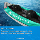 Aqua Marina Laxo 320 2-Person 10FT Recreational Kayak With High-Back Seat And Adjustable Cargo Bungee [LA-320] (SAK01396) - Saksby Wholesale - Seat System Feature