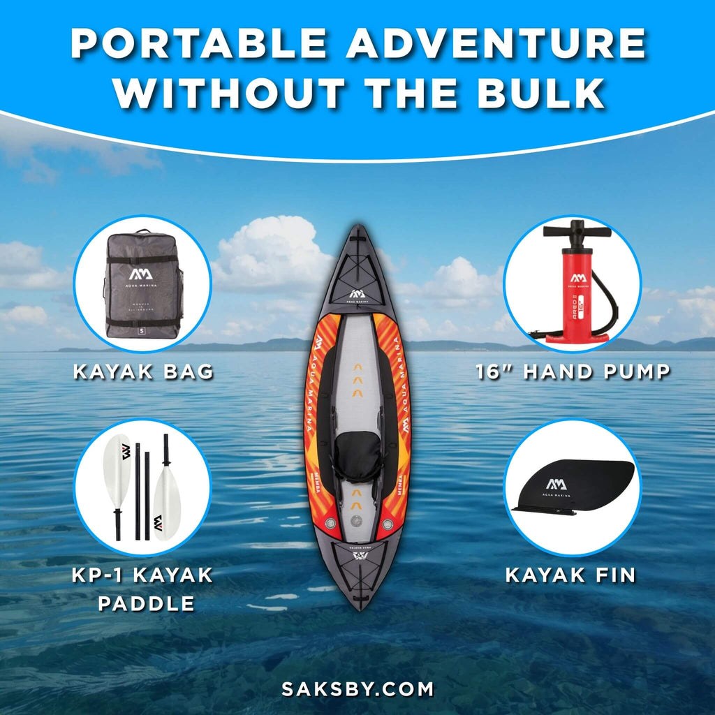 Aqua Marina Memba 330 10FT 1-Person Ultra Stiff Touring Kayak With Double Wall Fabric Floor [ME-330] (SAK56789) - Saksby Wholesale - Accesories