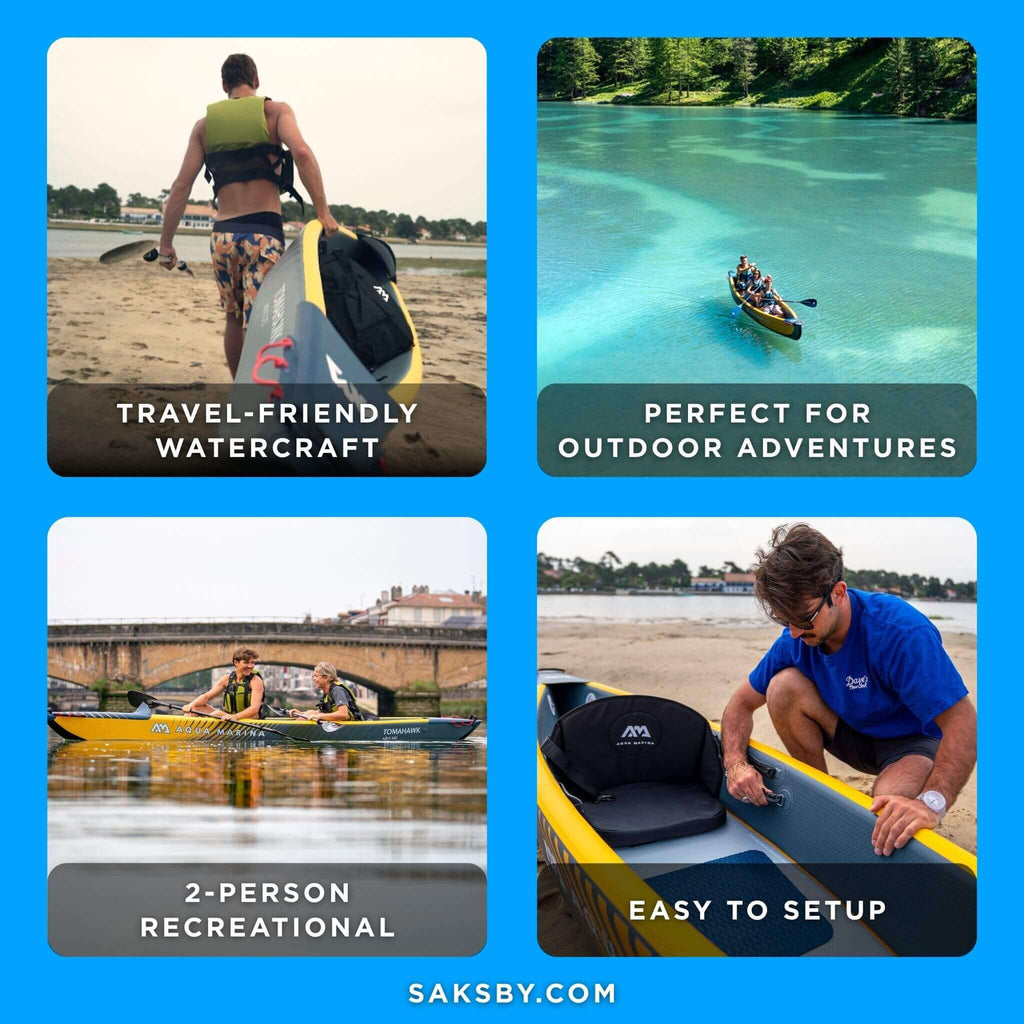 Aqua Marina Tomahawk AIR-K 440 14FT 2-Person High-Pressure Speed Inflatable Kayak [Paddle Excluded] [AIR-K440] (SAK31482) - Saksby Wholesale - Benefits