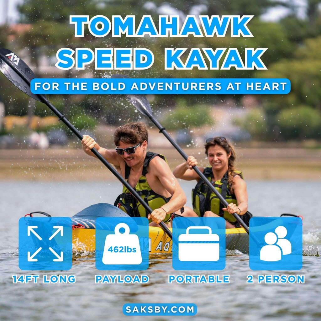 Aqua Marina Tomahawk AIR-K 440 14FT 2-Person High-Pressure Speed Inflatable Kayak [Paddle Excluded] [AIR-K440] (SAK31482) - Saksby Wholesale - Features