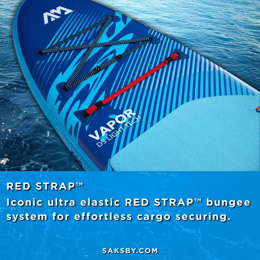 Aqua Marina Vapor 10FT All-Around SUP W/ Sand Ripple Grooved EVA Footpad [BT-23VAP] (SAK60532) - Saksby Wholesale - Red Strap View