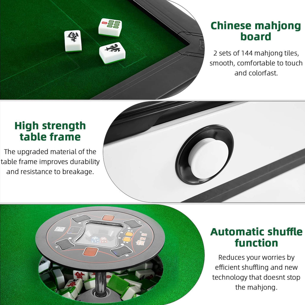 Automatic Foldable Chinese Mahjong Table Set With Two 144 Tile Sets (SAK31957) - Saksby Wholesale - Features