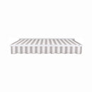 Awntech Destin Premium Retractable Patio Awning [Made-To-Order] (SAK74612) - Saksby Wholesale - Front View Gray And White Stripes
