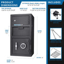 Barska 0.78 CF Heavy-Duty Large Steel Depository Safe With Digital Keypad (SAK75106) - Saksby Wholesale - Dimensions