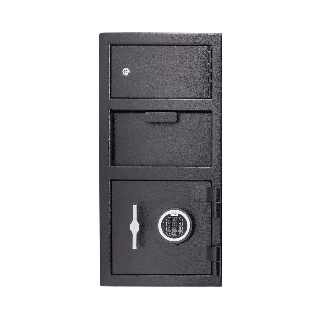Black Wall-Mounted Safe With Digital Keypad On A White Background - Saksby Wholesale