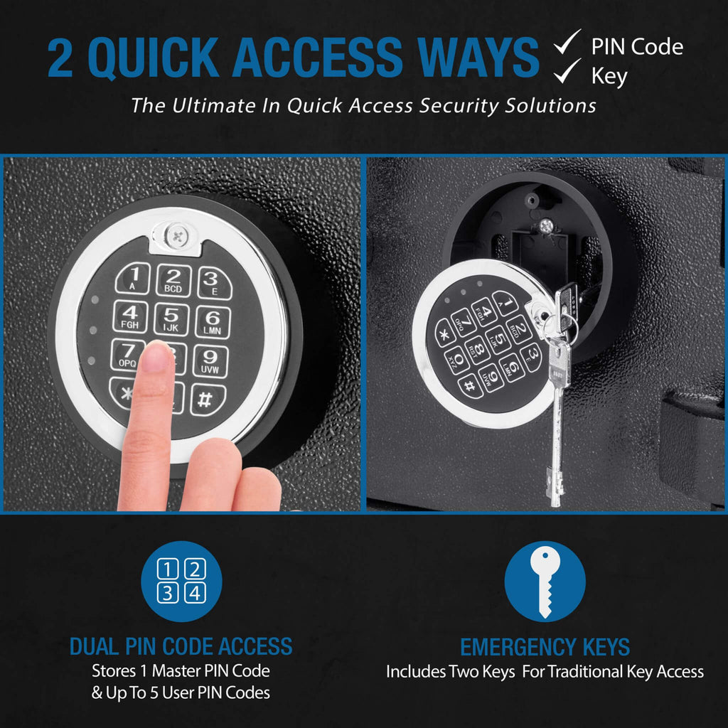 Barska 0.78 CF Heavy-Duty Large Steel Depository Safe With Digital Keypad (SAK75106) - Saksby Wholesale - Quick Access Feature