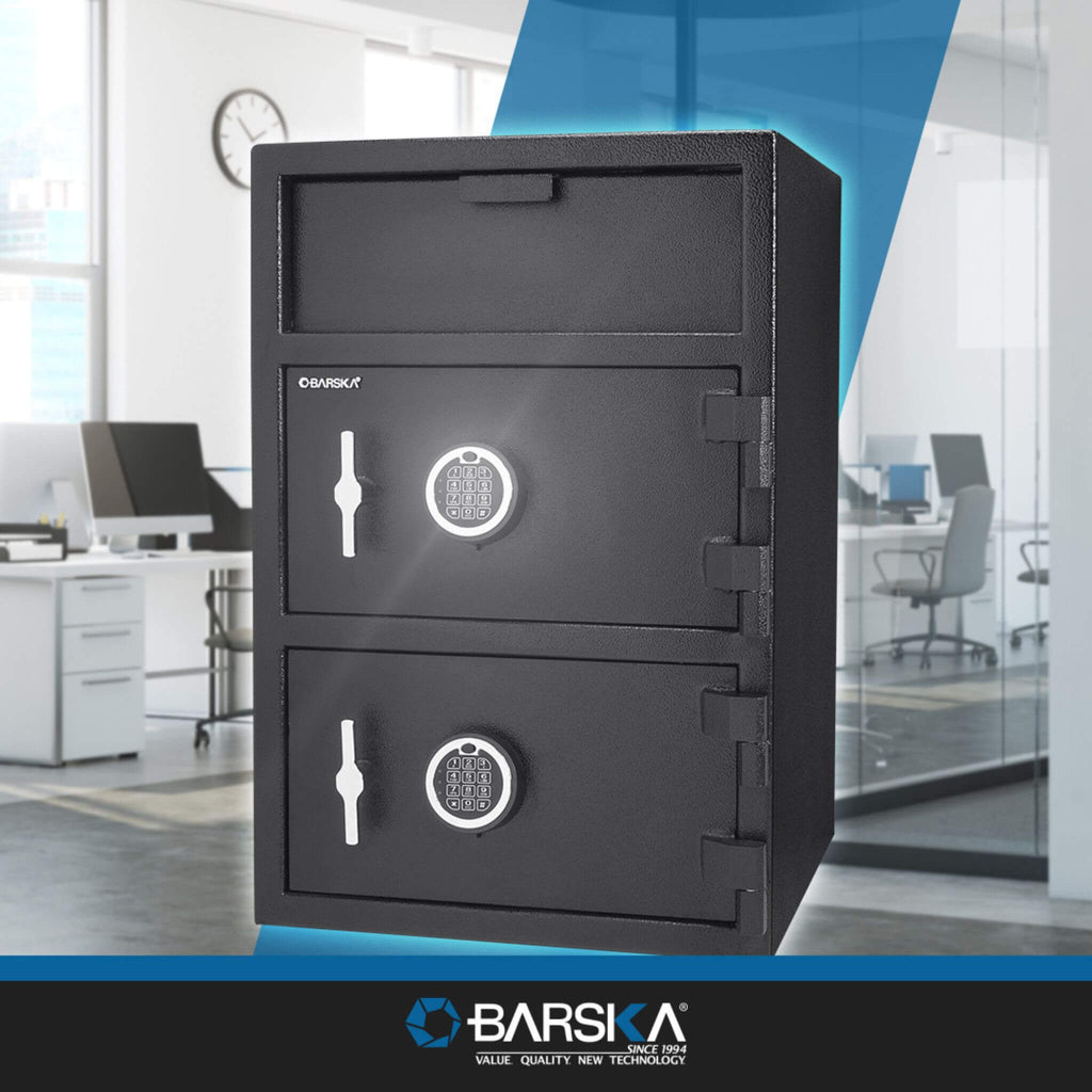 Barska 1.60 Cu.Ft. Digital Depository Dual Compartment Security Safe (SAK76021) - Saksby Wholesale - Design View