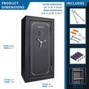 Barska 1.87 CF Heavy-Duty Extra Large Tall Steel Fireproof Safe Vault With Digital Keypad (SAK63810) - Saksby Wholesale - Product Dimensions