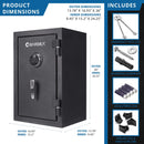 Barska 2.02 CF Heavy-Duty Fire Resistant Safe With Biometric Keypad (SAK29487) - Saksby Wholesale - Product Dimensions