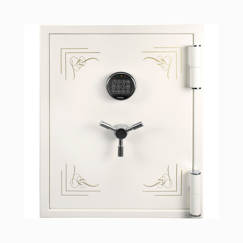 Barska 2.75 CF White Fireproof Jewelry Safe with Keypad Advanced Electronic Keypad Lock (SAK69047) - Saksby Wholesale - Front Door View