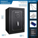 Barska 4.39 CF Heavy-Duty Steel Fireproof Safe Vault With Digital Keypad (SAK51786) - Saksby Wholesale - Dimensions