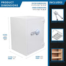 Barska 4.48 Cu.Ft. Heavy-Duty Fireproof Biometric Safe (SAK83490) - Saksby Wholesale - Product Dimensions