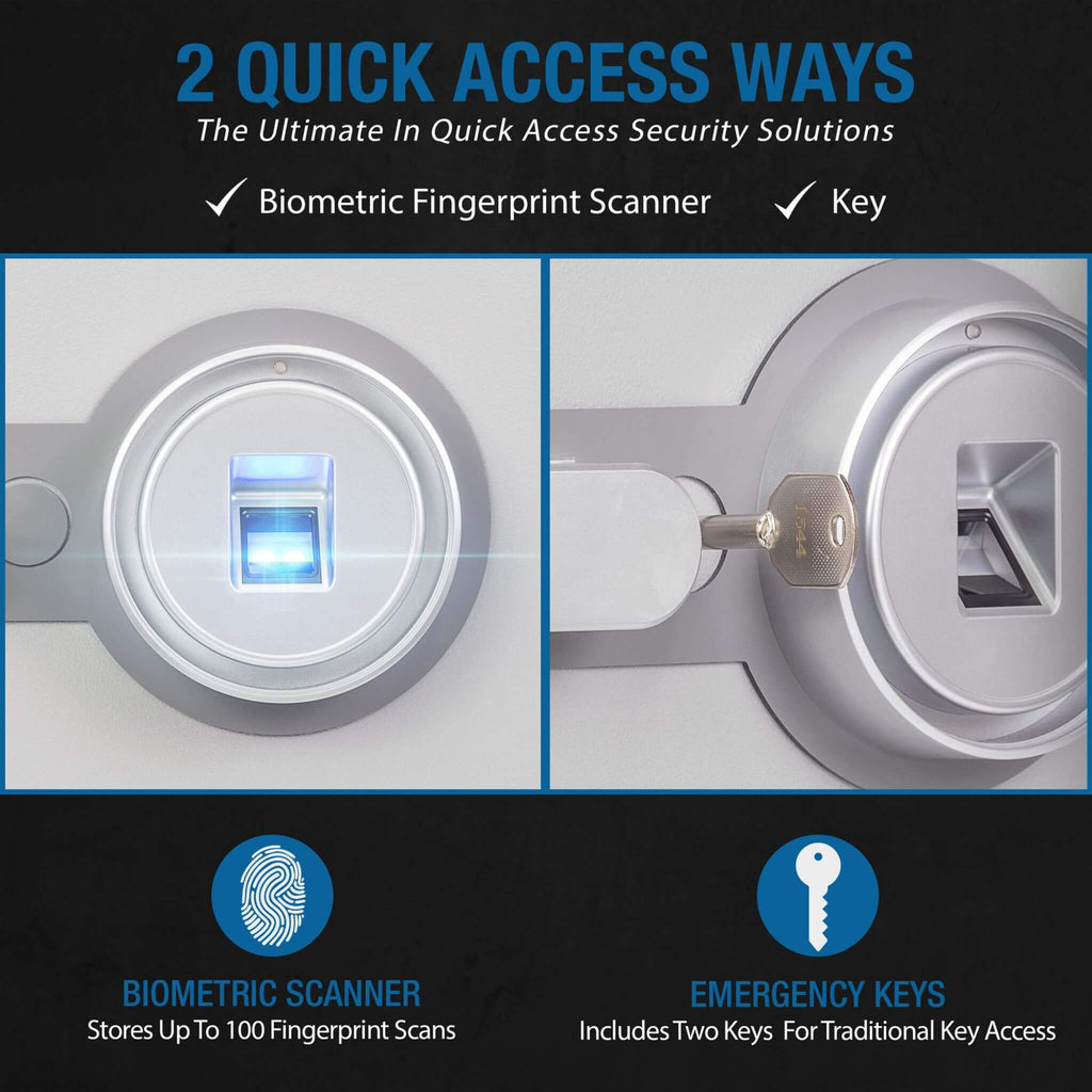 Barska 4.48 Cu.Ft. Heavy-Duty Fireproof Biometric Safe (SAK83490) - Saksby Wholesale - Quick Access Ways