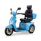 Bespoke Elite Premium Electric Mobility Scooter with Electronic Speed Control, 400lbs, Blue and White SAK29053 Saksby - Front Left View