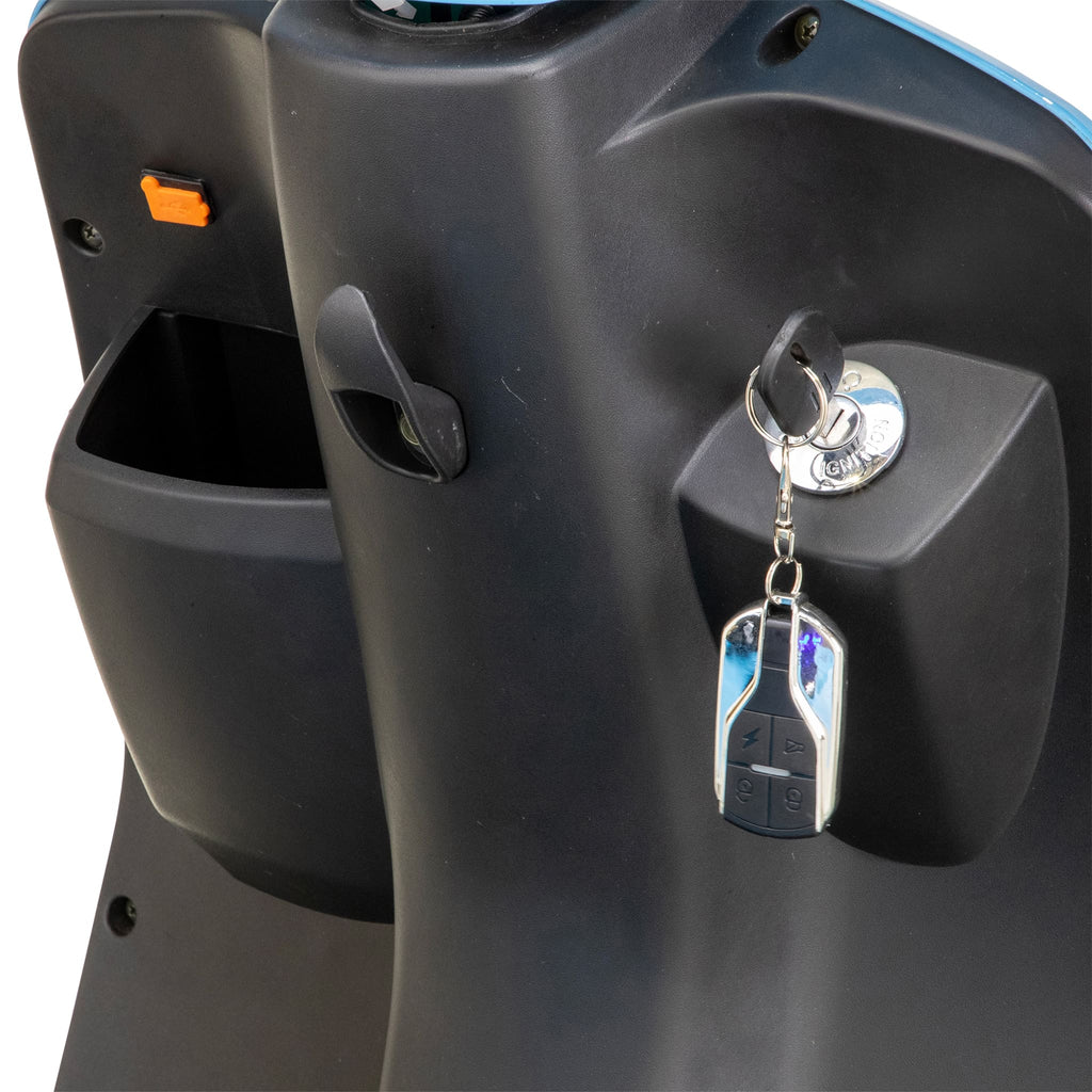 Bespoke Elite Premium Electric Mobility Scooter with Electronic Speed Control, 400lbs, Blue and White SAK29053 Saksby - Key Remote