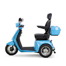 Bespoke Elite Premium Electric Mobility Scooter with Electronic Speed Control, 400lbs, Blue and White SAK29053 Saksby - Left Side View