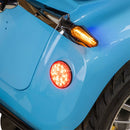 Bespoke Elite Premium Electric Mobility Scooter with Electronic Speed Control, 400lbs, Blue and White SAK29053 Saksby - Rear Right Lights Turned On