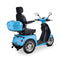 Bespoke Elite Premium Electric Mobility Scooter with Electronic Speed Control, 400lbs, Blue and White SAK29053 Saksby - Rear Right View