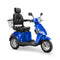 Bespoke Legacy Premium Electric Mobility Scooter With Electronic Speed Control 400lbs Blue Sak34671 Saksby - Front Right Side View With Black Seat And Chrome Rims