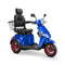 Bespoke Legacy Premium Electric Mobility Scooter With Electronic Speed Control 400lbs Blue Sak34671 Saksby - Front Right Side View With Black Seat And Red Rims