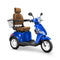 Bespoke Legacy Premium Electric Mobility Scooter With Electronic Speed Control 400lbs Blue Sak34671 Saksby - Front Right Side View With Brown Seat And White Rims