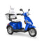 Bespoke Legacy Premium Electric Mobility Scooter With Electronic Speed Control 400lbs Blue Sak34671 Saksby - Front Right Side View With White Seat And Chrome Rims