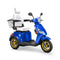 Bespoke Legacy Premium Electric Mobility Scooter With Electronic Speed Control 400lbs Blue Sak34671 Saksby - Front Right Side View With White Seat And Gold Rims