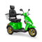 Bespoke Legacy Premium Electric Mobility Scooter With Electronic Speed Control 400lbs Green Sak34671 Saksby - Front Right Side View With Black Seat And Gold Rims