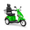 Bespoke Legacy Premium Electric Mobility Scooter With Electronic Speed Control 400lbs Green Sak34671 Saksby - Front Right Side View With Black Seat And White Rims