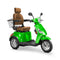 Bespoke Legacy Premium Electric Mobility Scooter With Electronic Speed Control 400lbs Green Sak34671 Saksby - Front Right Side View With Brown Seat And Chrome Rims
