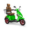 Bespoke Legacy Premium Electric Mobility Scooter With Electronic Speed Control 400lbs Green Sak34671 Saksby - Front Right Side View With Brown Seat And Red Rims