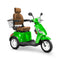 Bespoke Legacy Premium Electric Mobility Scooter With Electronic Speed Control 400lbs Green Sak34671 Saksby - Front Right Side View With Brown Seat And White Rims