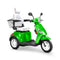 Bespoke Legacy Premium Electric Mobility Scooter With Electronic Speed Control 400lbs Green Sak34671 Saksby - Front Right Side View With White Seat And White Rims