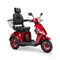 Bespoke Legacy Premium Electric Mobility Scooter With Electronic Speed Control 400lbs Red Sak34671 Saksby - Front Right Side View With Black Seat And Red Rims