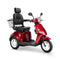 Bespoke Legacy Premium Electric Mobility Scooter With Electronic Speed Control 400lbs Red Sak34671 Saksby - Front Right Side View With Black Seat And White Rims
