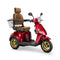 Bespoke Legacy Premium Electric Mobility Scooter With Electronic Speed Control 400lbs Red Sak34671  Saksby - Front Right Side View With Brown Seat And Gold Rims