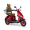 Bespoke Legacy Premium Electric Mobility Scooter With Electronic Speed Control 400lbs Red Sak34671 Saksby - Front Right Side View With Brown Seat And Red Rims