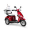 Bespoke Legacy Premium Electric Mobility Scooter With Electronic Speed Control 400lbs Red Sak34671 Saksby - Front Right Side View With White Seat And Chrome Rims