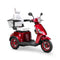 Bespoke Legacy Premium Electric Mobility Scooter With Electronic Speed Control 400lbs Red Sak34671 Saksby - Front Right Side View With White Seat And Red Rims